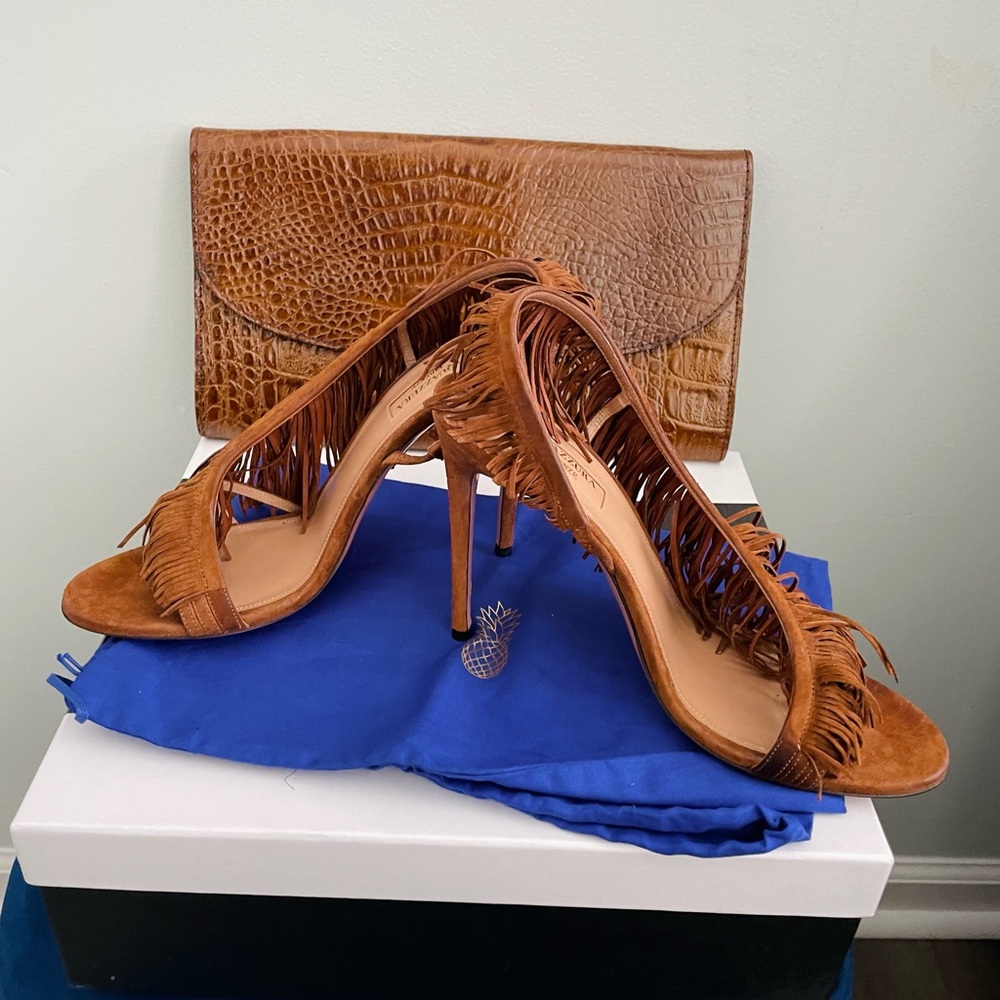 Aquazzura Wild Fringe Sandal 105mm, IT 39 - Picture 7 of 12